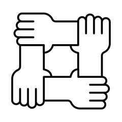 Employee Participation Icon – Hands Together, Representing Team Involvement, Collaboration, and Workplace Culture