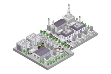 Factory with isometric train station