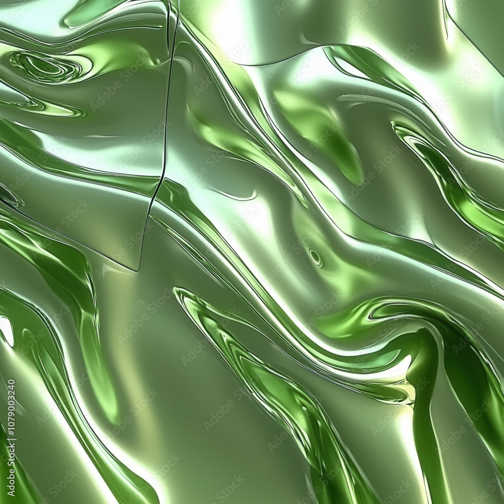 Poster abstract green texture with smooth, flowing patterns that create a dynamic and captivating visual ef