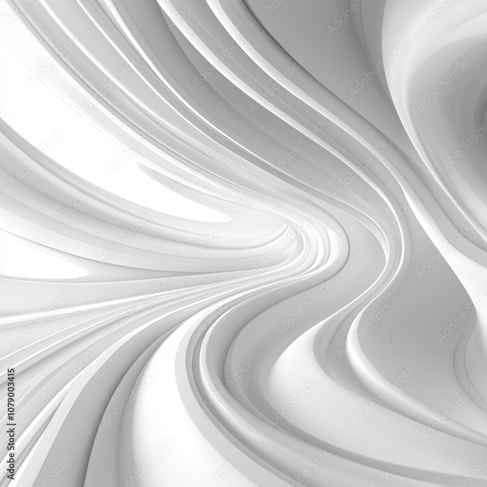Aufkleber abstract white wave patterns create a serene and modern background, perfect for design projects and 
