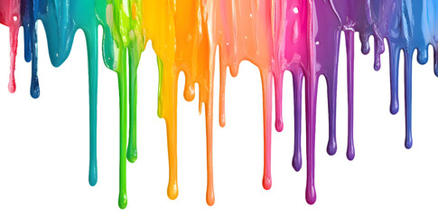 Naklejka premium Colorful paint dripping isolated on transparent background