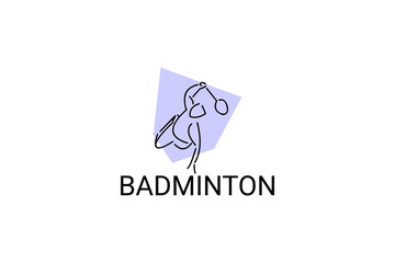 Badminton sport vector line icon. sport pictogram, vector illustration.
