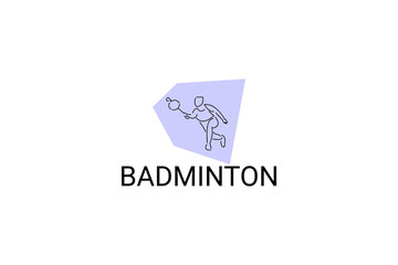 Badminton sport vector line icon. sport pictogram, vector illustration.