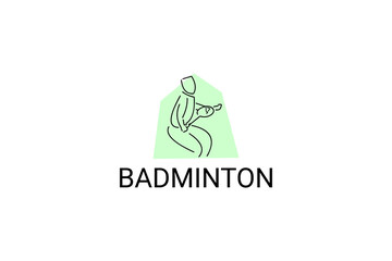 Badminton sport vector line icon. sport pictogram, vector illustration.