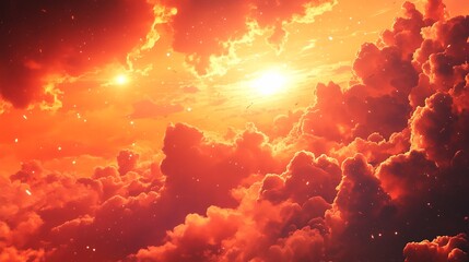 Naklejka premium 太陽と夕日