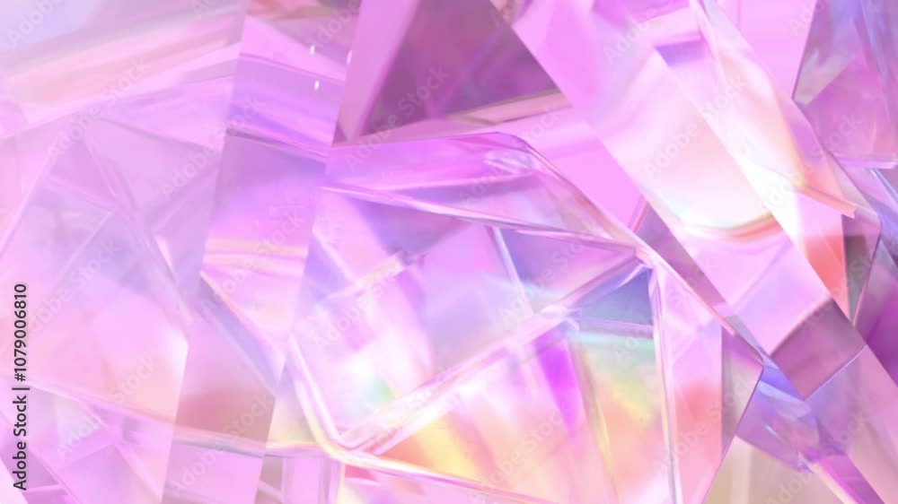 Poster modern background with polygonal crystals. a geometric gem surface designed in abstract 3d. loop ani