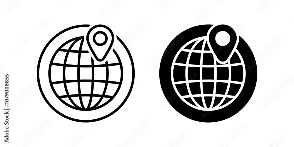 Poster globe icon set. world map sign. for mobile concept and web design. vector illustration on white back