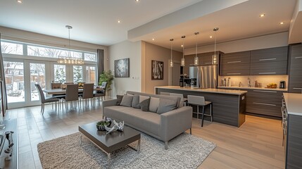 Modern Open Concept Living Area with Natural Light
