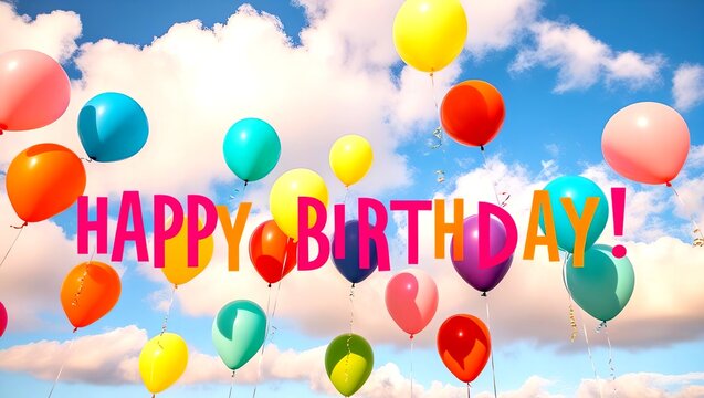 Happy Birthday Balloons: A cheerful and colorful image of balloons with the words Happy Birthday written in bold letters. 1