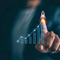 business growth futuristic technology digital
