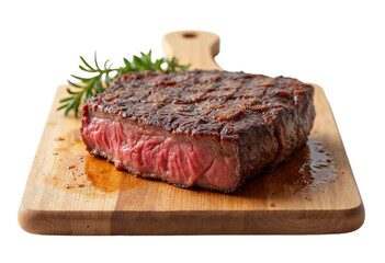 raw beef steak with rosemary