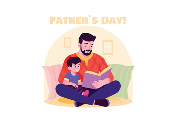 A father reading a book to his son in a cozy setting, emphasizing the bond between them.