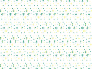 Playful Retro Flower Pattern in Green and Yellow for Digital and Print