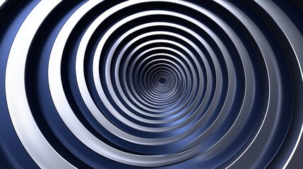 Obraz premium Concentric circles in varying shades of navy and silver, creating a modern, layered optical illusion effect that plays with the viewera??s perception.