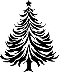 Fototapeta premium A classic Christmas tree silhouette perfect for holiday decor and festive designs. Its minimalist outline brings timeless Christmas charm to any project.