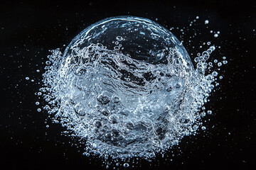 Bubbles on black background.