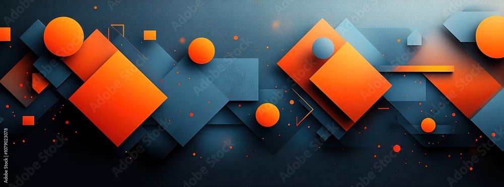 Poster a colorful abstract design with squares and circles