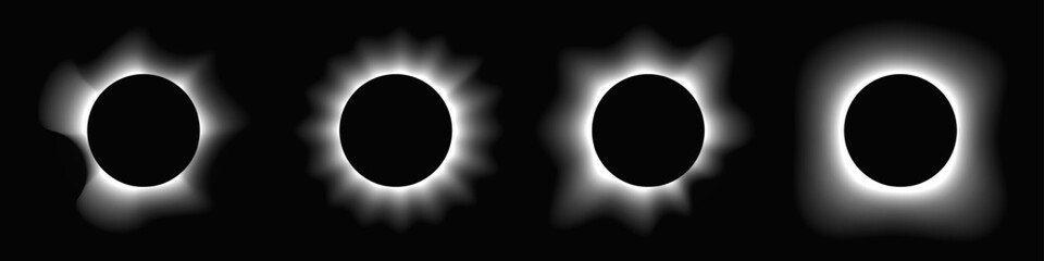 Set of circle illuminate light frames