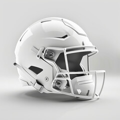Fototapeta premium sleek, all white American football helmet with matte texture, showcasing modern design and safety features. Perfect for sports enthusiasts and athletes
