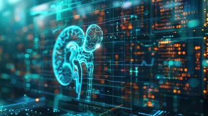 Fototapeta premium kidney testing results on digital interface