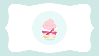 Cupcake Bakery Vector Illustration Poster Card