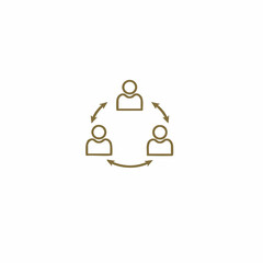 Outline Icon of Collaborative Team or Network