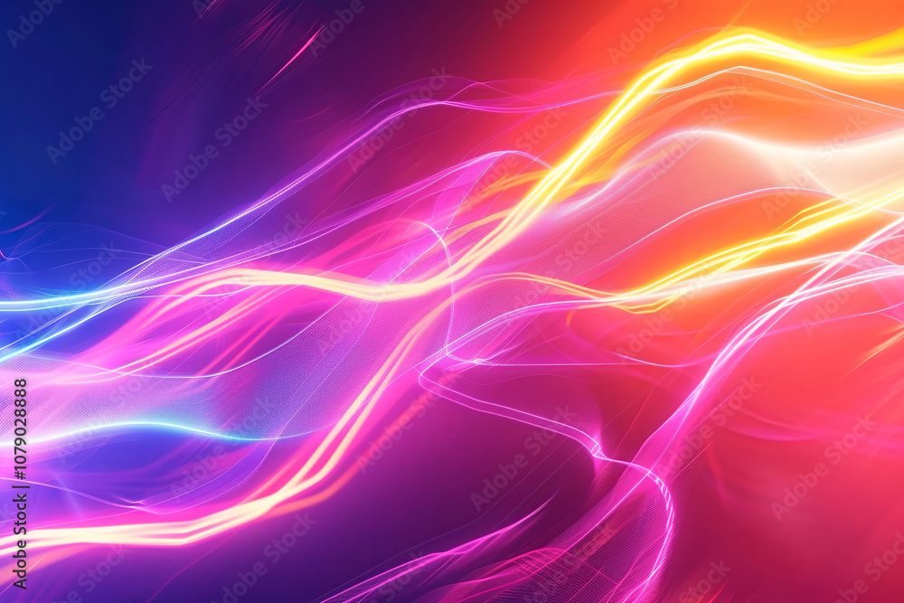 Aufkleber streaking shiny violet and purple lines as abstract background. futuristic dynamic motion technology