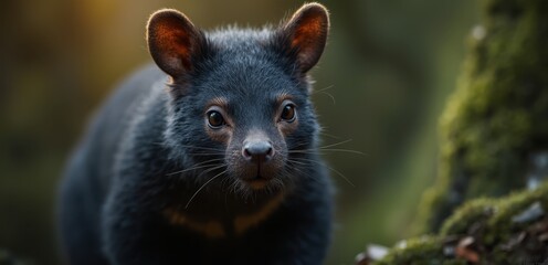 A close up of a tasmanian devil looking at the camera