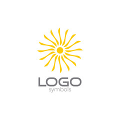 Sun light vector logo design circle yellow symbol