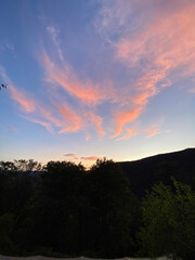 Coucher de soleil sur la montagne, Les Cévennes