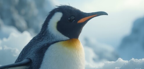 Obraz premium A close up of a penguin standing in the snow