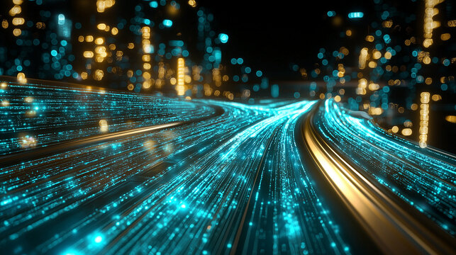 Data Packets Traveling on Virtual Highways in a Digital City