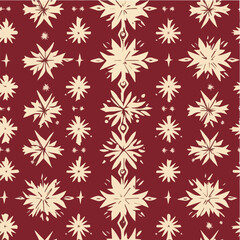 Simple seamless pattern with snowflakes ornaments