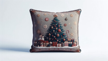 Christmas themed illustration with space for text on white background