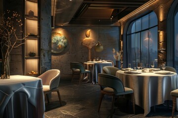 Fototapeta premium Luxury travel concept featuring fine dining