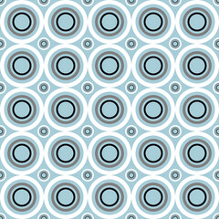 A seamless pattern of concentric circles in shades of blue and white.