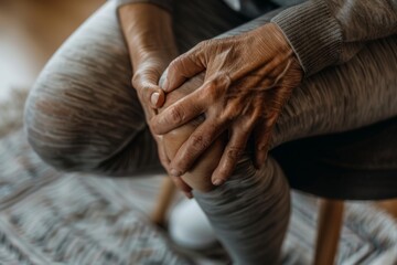 Fototapeta premium Healthcare angle knee pain captured in detail