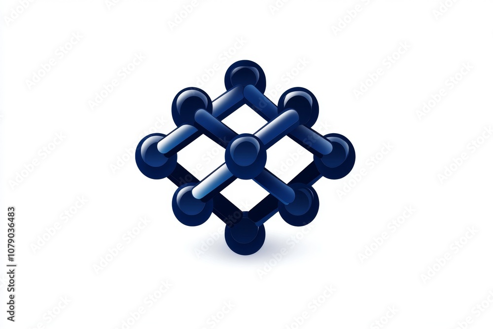 Aufkleber Minimalist icon of interconnected nodes forming a network, symbolizing connection and data flow