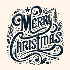 Obraz premium Typography design with the text Merry Christmas 