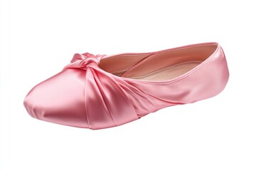 Elegant Pink Ballet Shoes with Ribbons and Satin Material for Dance Practice