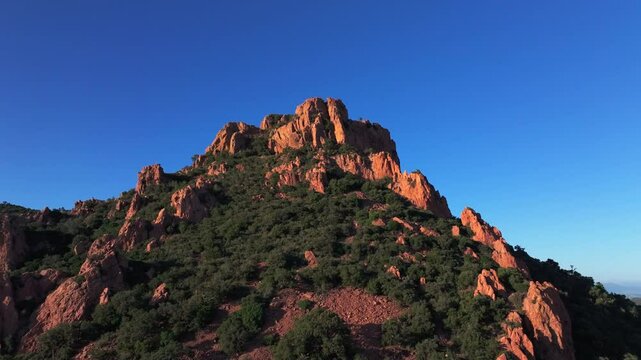 Drone view of the Bear Peak of the Massif of Esterel