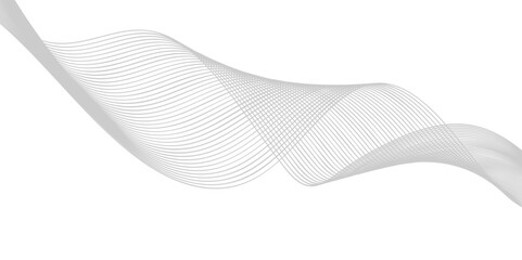 Undulate Grey Wave Swirl, frequency sound wave, twisted curve lines with blend effect. Technology, data science, geometric border