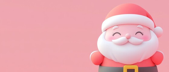 A cartoonish santa with a red hat and a red vest