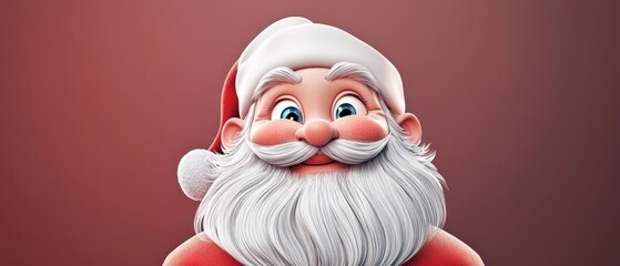 Obraz premium A cartoonish image of Santa Claus with a big smile on his face