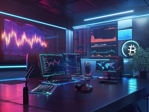 crypto currency business. bitcoin coin finance concept