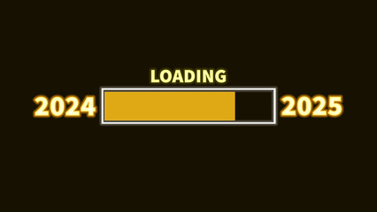New year 2024 to 2025 loading concept. Year change concept, new year, annual plan, growth strategy,...
