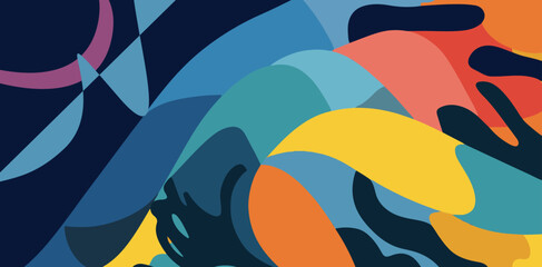 Abstract color poster wave background animation computer screen 3D illusion background.