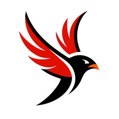 Flying bird logo on white background.