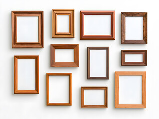 Memory collage template with empty frames isolated on white