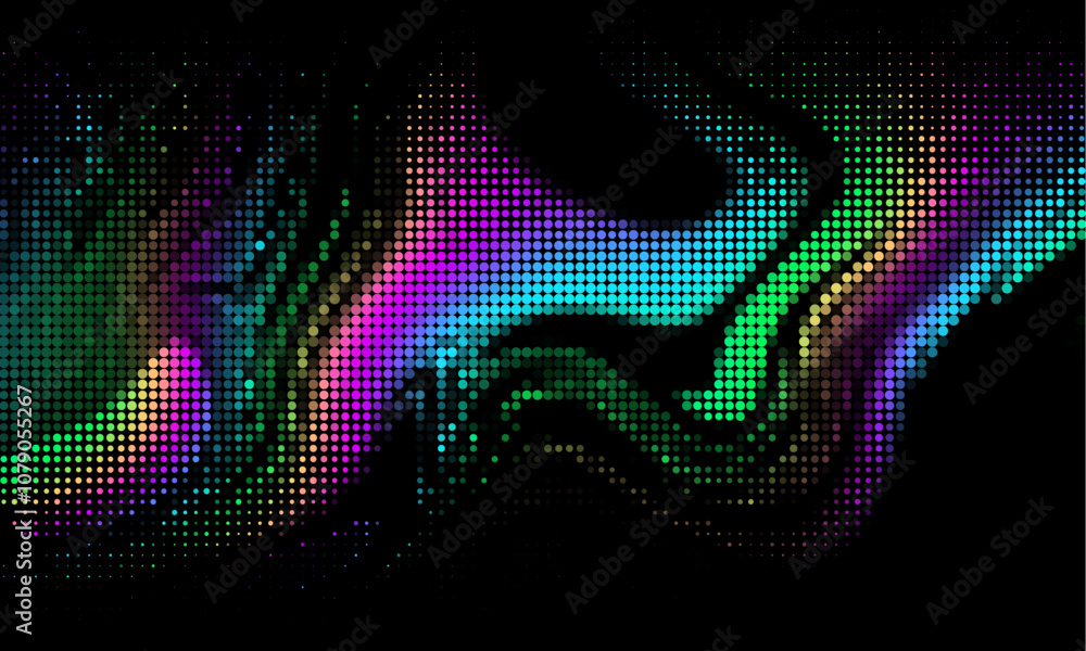 Poster abstract technology particles halftone vector background